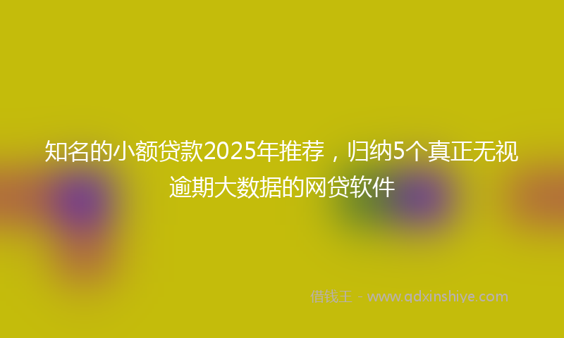 知名的小额贷款2025年推荐，归纳5个真正无视逾期大数据的网贷软件