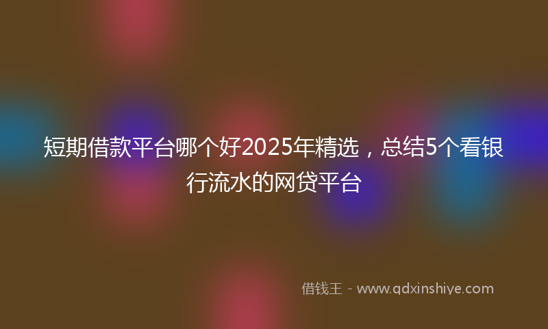 短期借款平台哪个好2025年精选，总结5个看银行流水的网贷平台