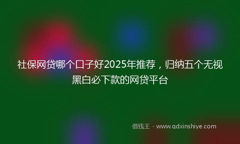 社保网贷哪个口子好2025年推荐，归纳五个无视黑白必下款的网贷平台