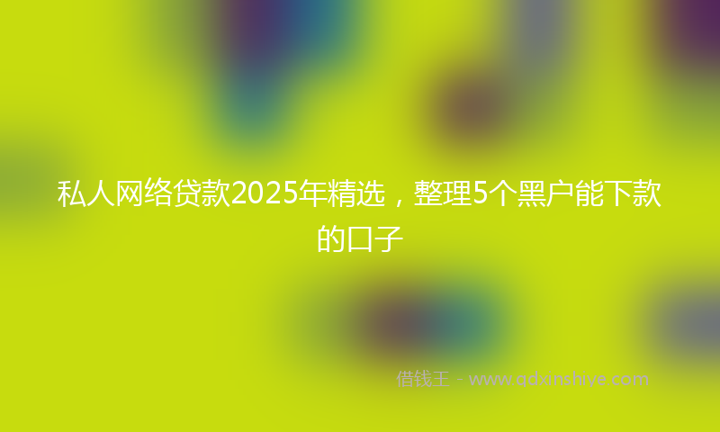 私人网络贷款2025年精选，整理5个黑户能下款的口子