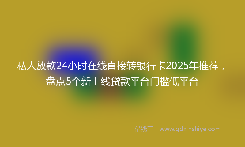 私人放款24小时在线直接转银行卡2025年推荐，盘点5个新上线贷款平台门槛低平台