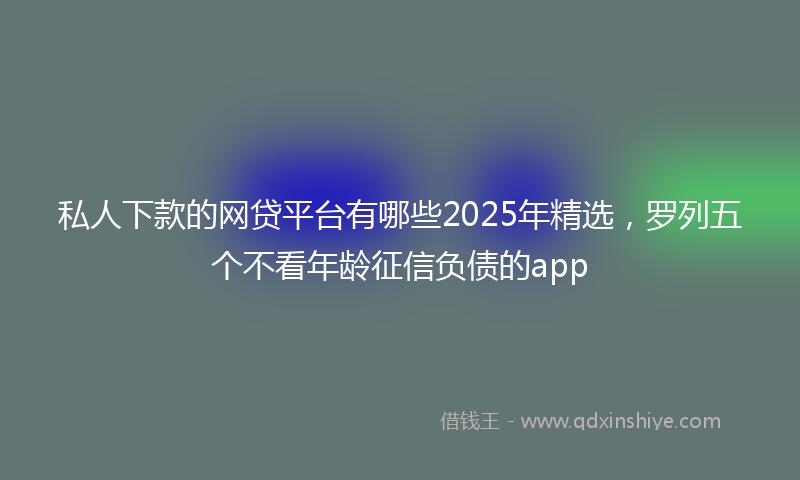 私人下款的网贷平台有哪些2025年精选，罗列五个不看年龄征信负债的app