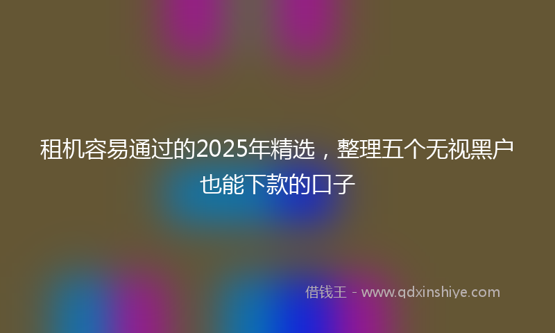 租机容易通过的2025年精选，整理五个无视黑户也能下款的口子