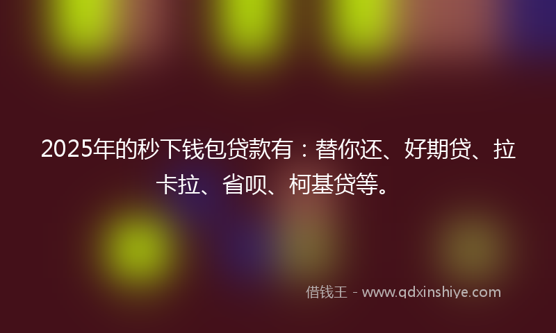 2025年的秒下钱包贷款有：替你还、好期贷、拉卡拉、省呗、柯基贷等。