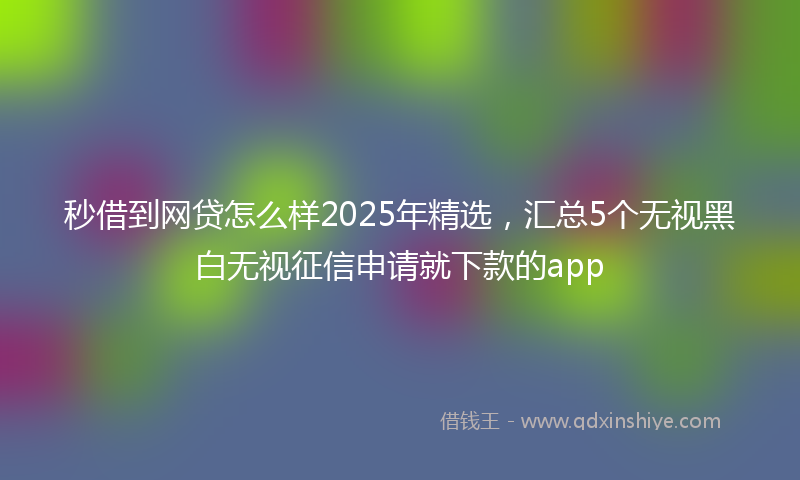 秒借到网贷怎么样2025年精选，汇总5个无视黑白无视征信申请就下款的app