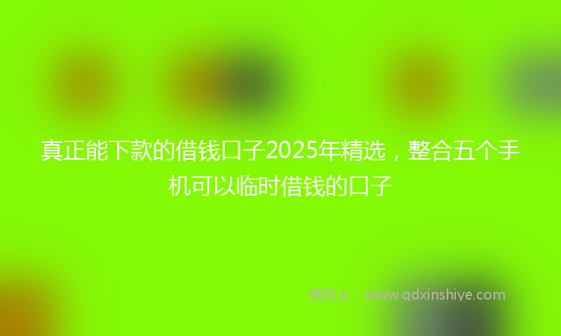 真正能下款的借钱口子2025年精选，整合五个手机可以临时借钱的口子