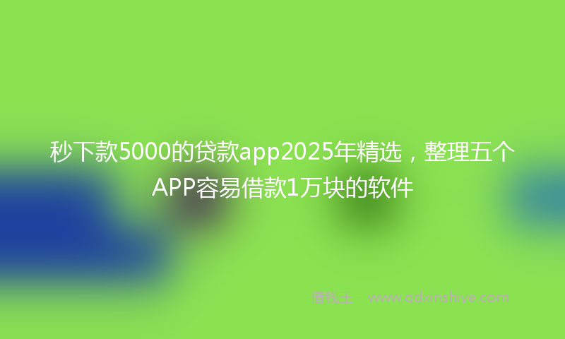 秒下款5000的贷款app2025年精选，整理五个APP容易借款1万块的软件