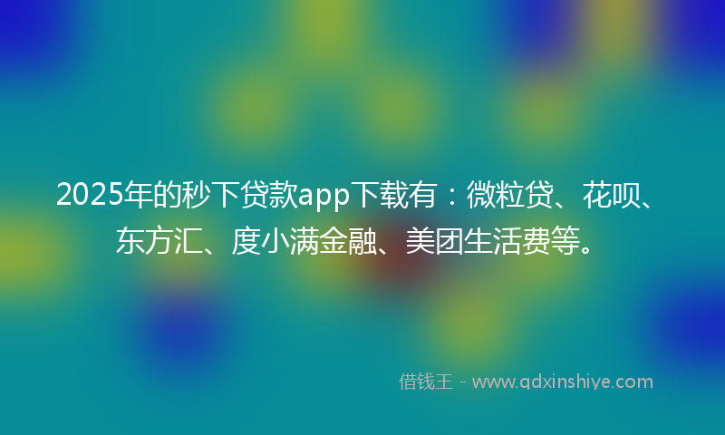 2025年的秒下贷款app下载有：微粒贷、花呗、东方汇、度小满金融、美团生活费等。