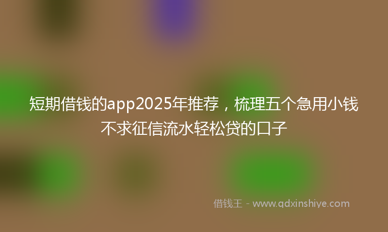 短期借钱的app2025年推荐，梳理五个急用小钱不求征信流水轻松贷的口子