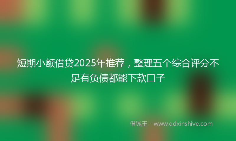 短期小额借贷2025年推荐,整理五个综合评分不足有负债都能下款口子