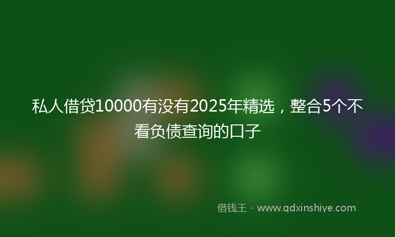 私人借贷10000有没有2025年精选，整合5个不看负债查询的口子