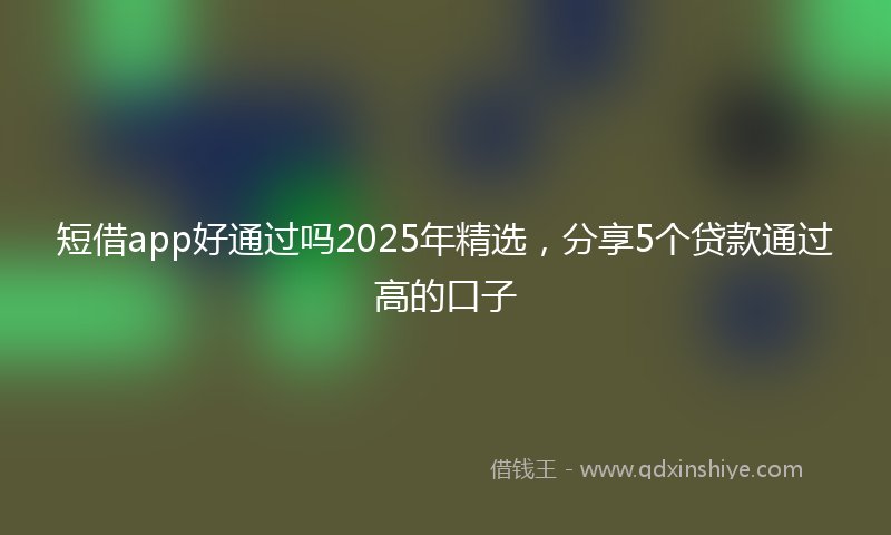 短借app好通过吗2025年精选，分享5个贷款通过高的口子