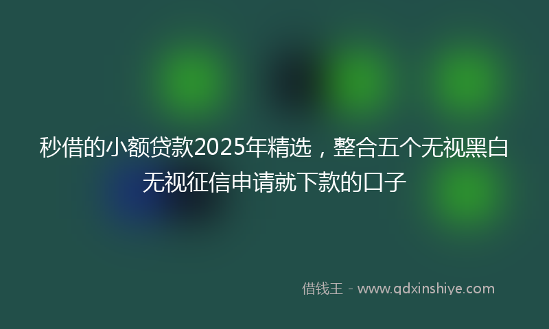 秒借的小额贷款2025年精选，整合五个无视黑白无视征信申请就下款的口子