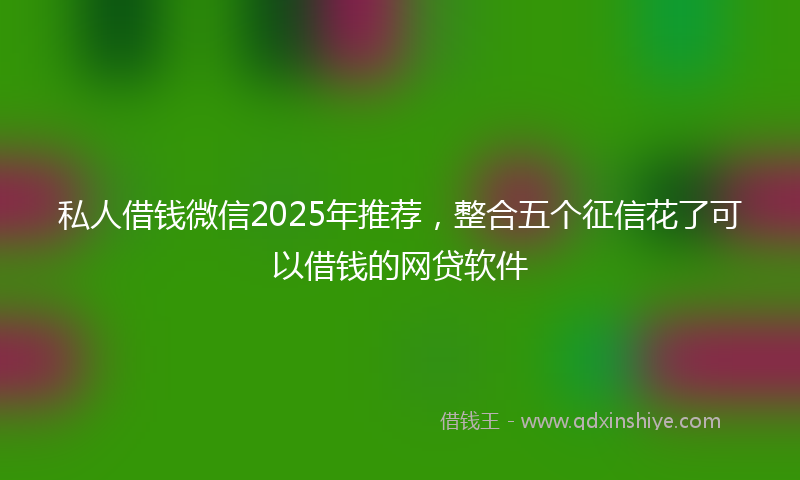 私人借钱微信2025年推荐,整合五个征信花了可以借钱的网贷软件