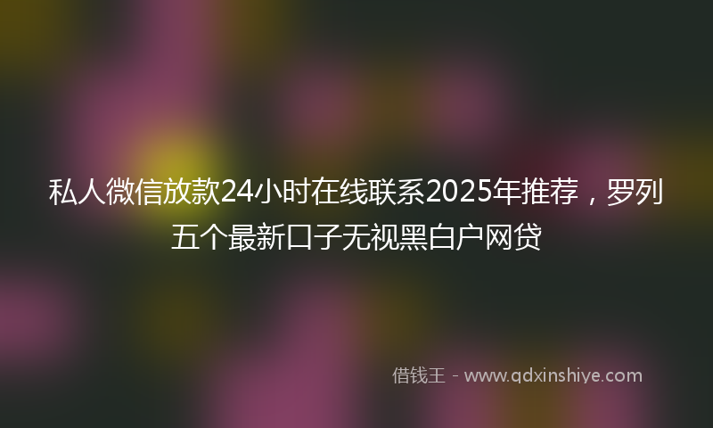 私人微信放款24小时在线联系2025年推荐，罗列五个最新口子无视黑白户网贷