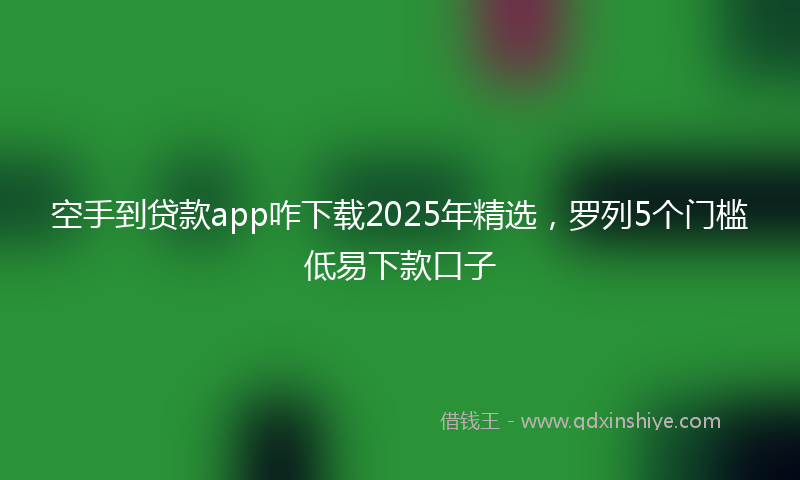 空手到贷款app咋下载2025年精选，罗列5个门槛低易下款口子