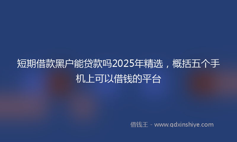 短期借款黑户能贷款吗2025年精选，概括五个手机上可以借钱的平台