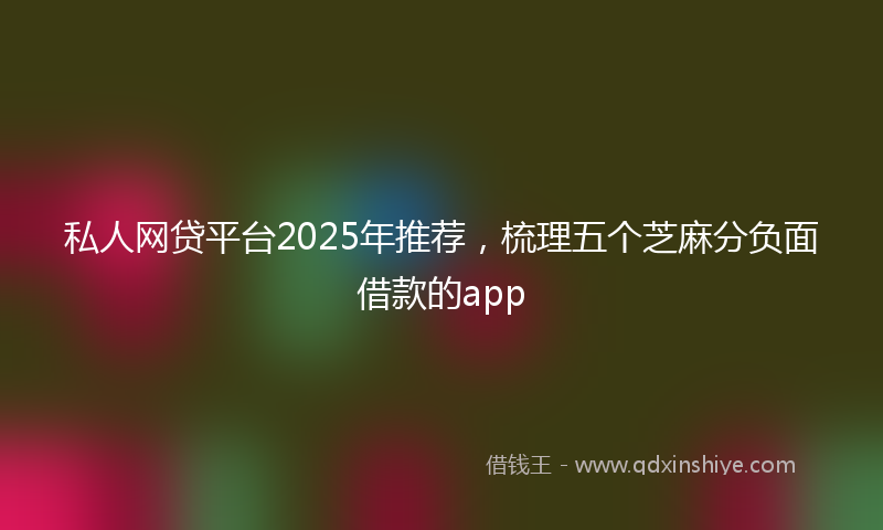 私人网贷平台2025年推荐，梳理五个芝麻分负面借款的app