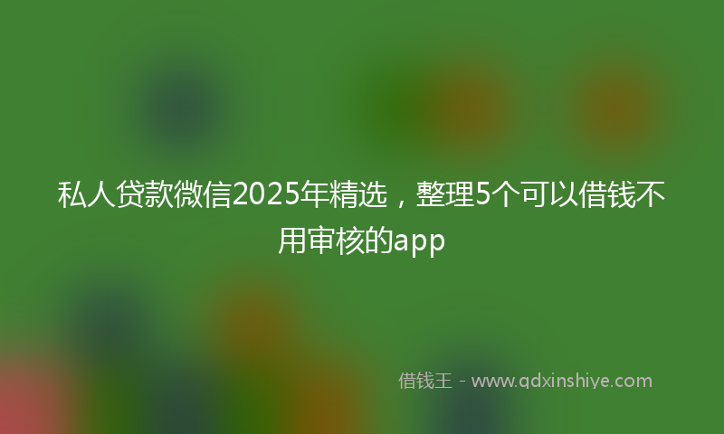 私人贷款微信2025年精选，整理5个可以借钱不用审核的app