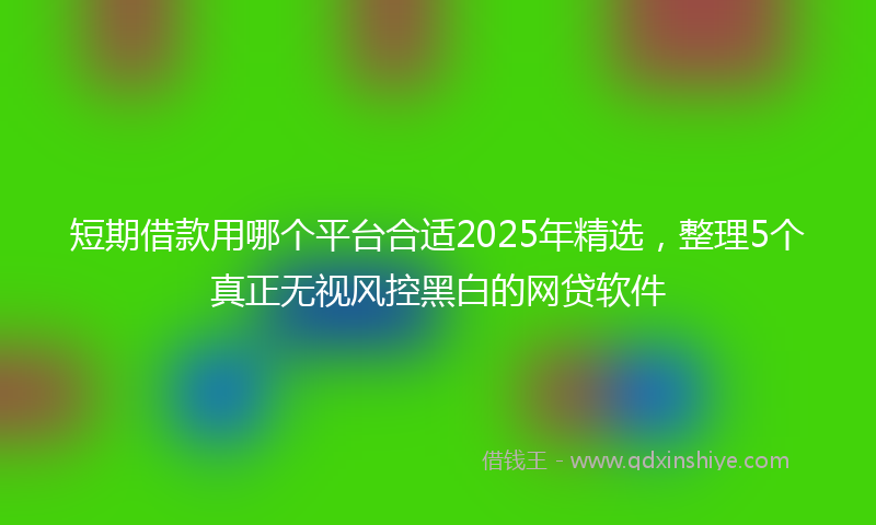 短期借款用哪个平台合适2025年精选，整理5个真正无视风控黑白的网贷软件