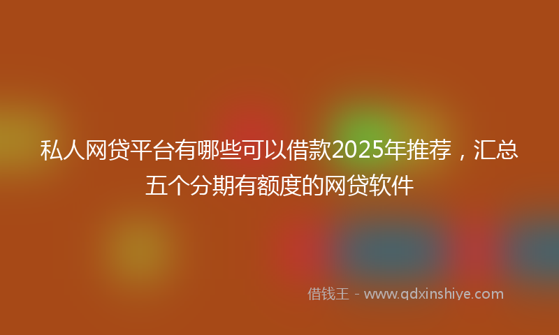 私人网贷平台有哪些可以借款2025年推荐，汇总五个分期有额度的网贷软件