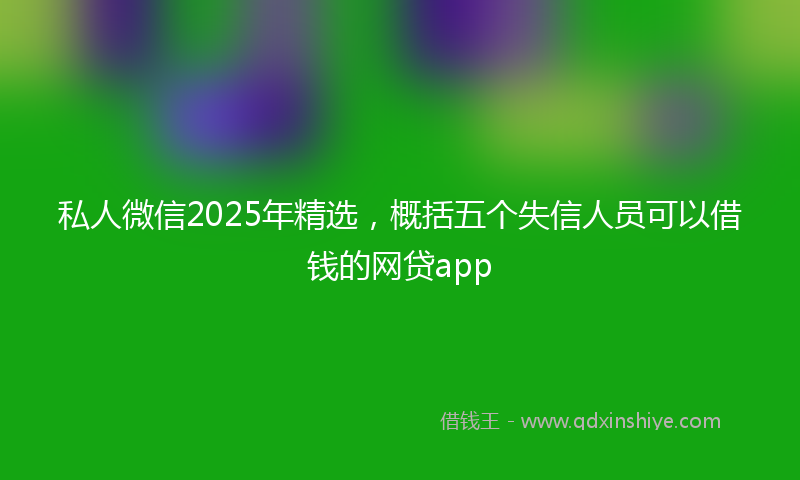 私人微信2025年精选，概括五个失信人员可以借钱的网贷app