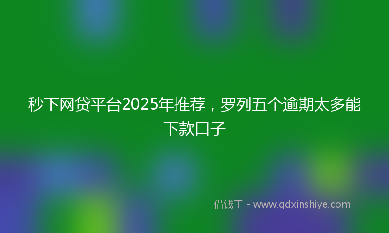 秒下网贷平台2025年推荐，罗列五个逾期太多能下款口子
