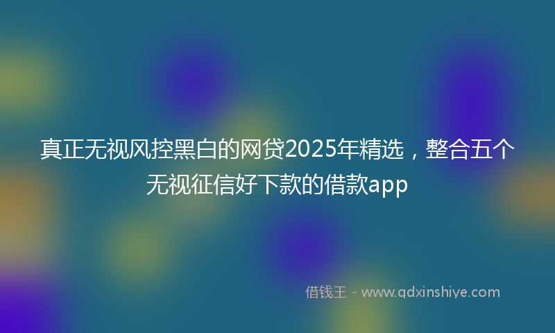 真正无视风控黑白的网贷2025年精选，整合五个无视征信好下款的借款app