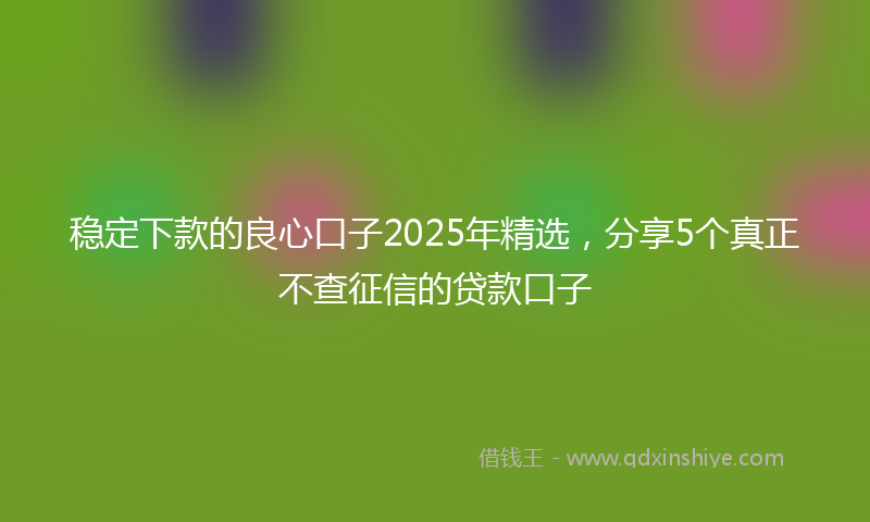 稳定下款的良心口子2025年精选，分享5个真正不查征信的贷款口子