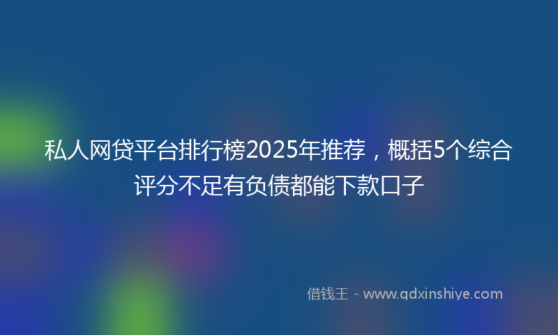 私人网贷平台排行榜2025年推荐，概括5个综合评分不足有负债都能下款口子