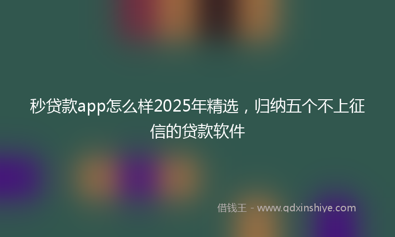 秒贷款app怎么样2025年精选，归纳五个不上征信的贷款软件