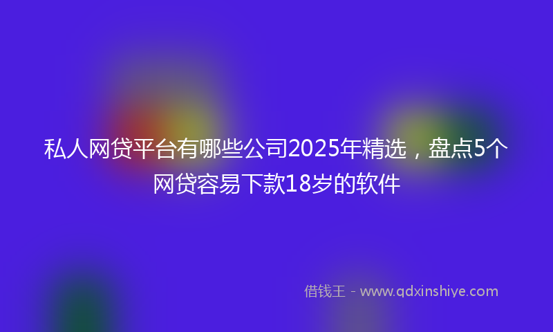 私人网贷平台有哪些公司2025年精选，盘点5个网贷容易下款18岁的软件