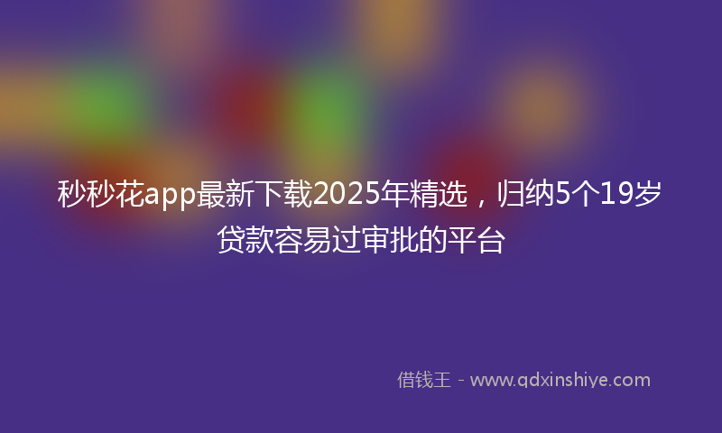 秒秒花app最新下载2025年精选，归纳5个19岁贷款容易过审批的平台