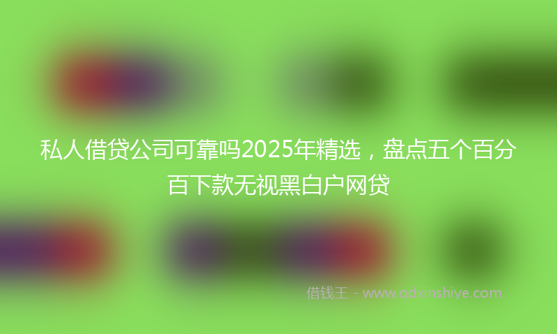 私人借贷公司可靠吗2025年精选，盘点五个百分百下款无视黑白户网贷