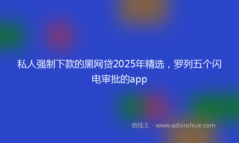 私人强制下款的黑网贷2025年精选,罗列五个闪电审批的app