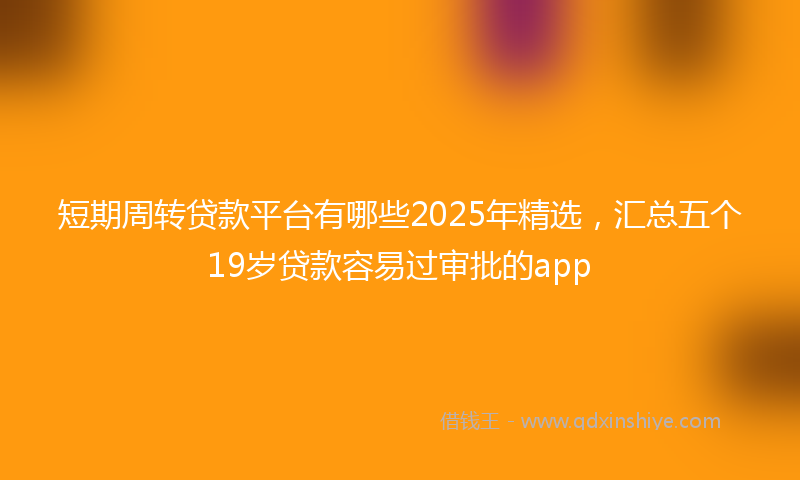 短期周转贷款平台有哪些2025年精选，汇总五个19岁贷款容易过审批的app