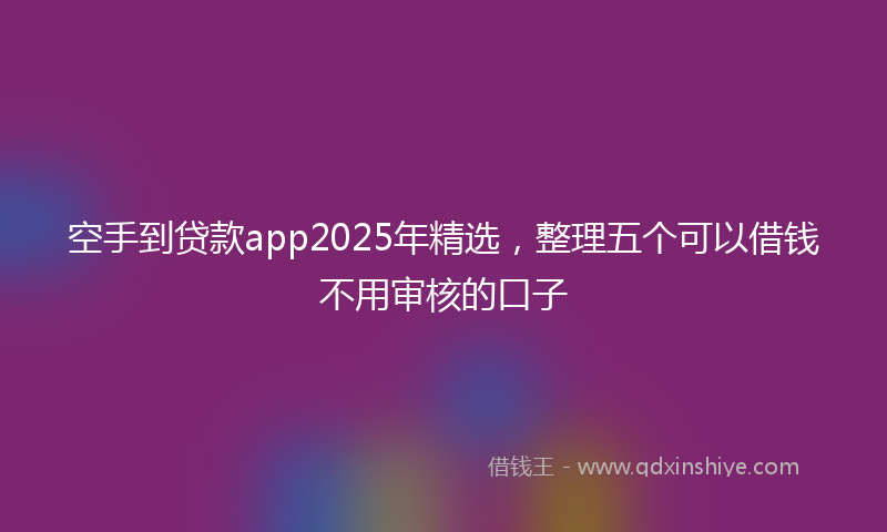 空手到贷款app2025年精选，整理五个可以借钱不用审核的口子