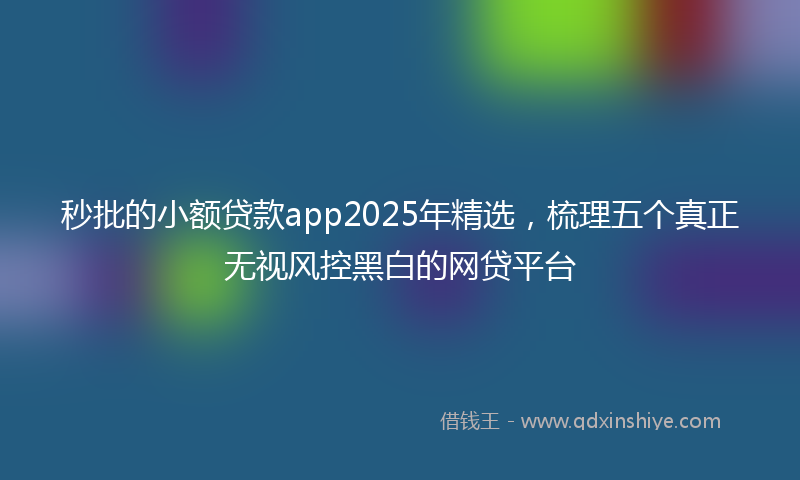 秒批的小额贷款app2025年精选，梳理五个真正无视风控黑白的网贷平台