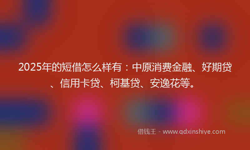 2025年的短借怎么样有：中原消费金融、好期贷、信用卡贷、柯基贷、安逸花等。