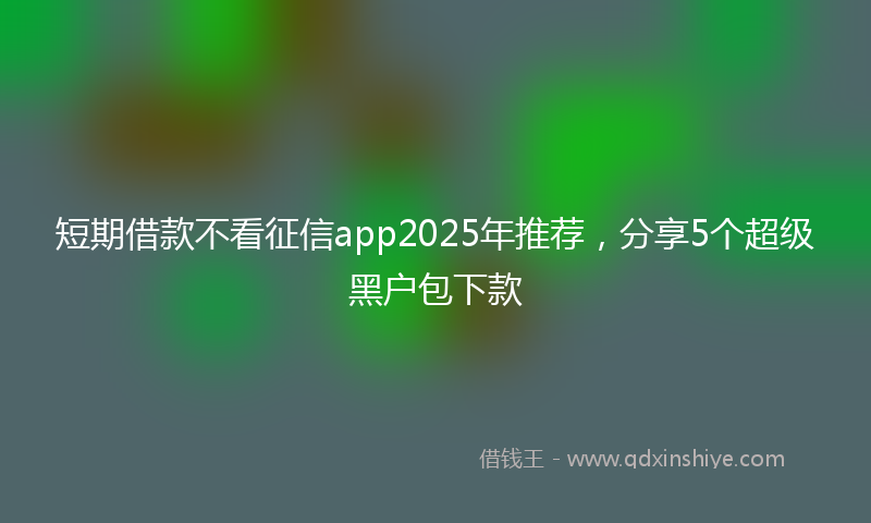 短期借款不看征信app2025年推荐,分享5个超级黑户包下款