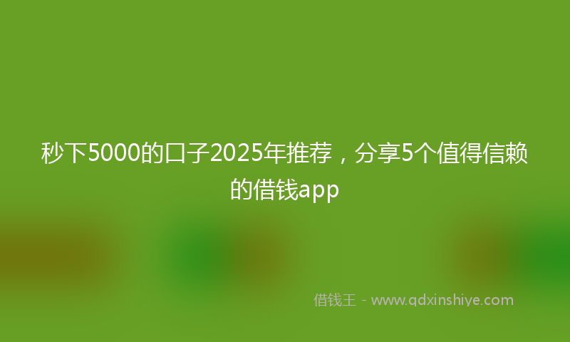 秒下5000的口子2025年推荐，分享5个值得信赖的借钱app