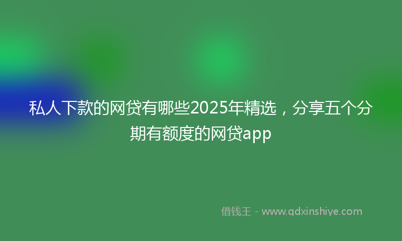 私人下款的网贷有哪些2025年精选，分享五个分期有额度的网贷app