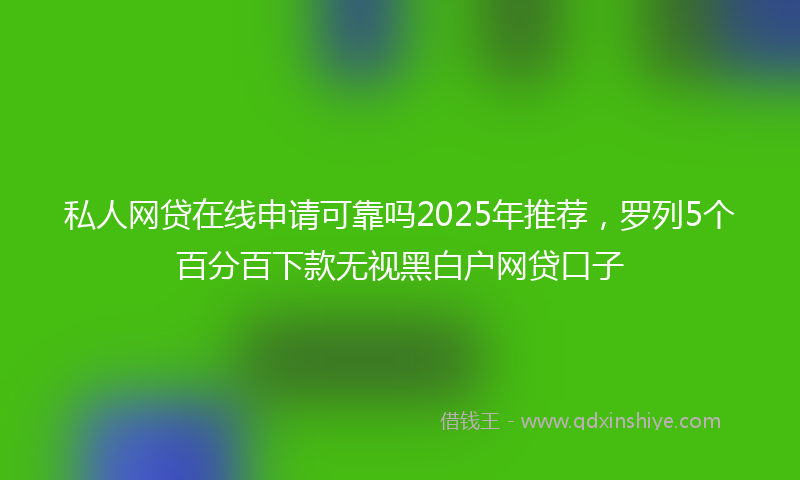 私人网贷在线申请可靠吗2025年推荐，罗列5个百分百下款无视黑白户网贷口子