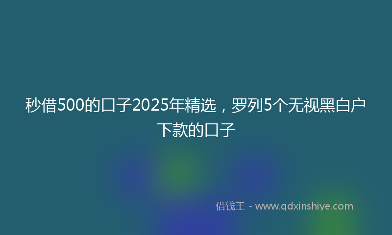 秒借500的口子2025年精选，罗列5个无视黑白户下款的口子