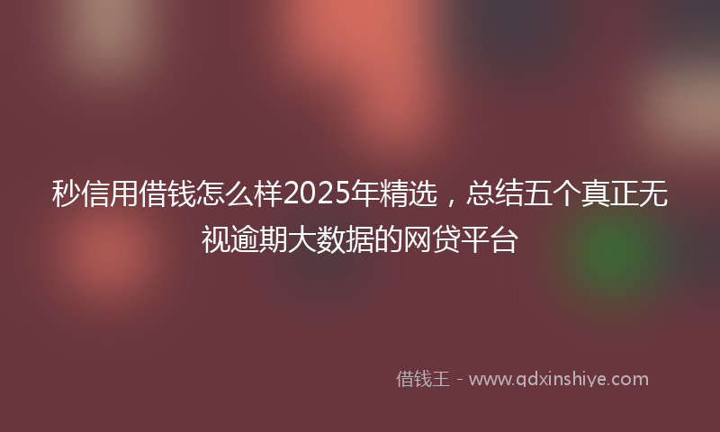 秒信用借钱怎么样2025年精选，总结五个真正无视逾期大数据的网贷平台