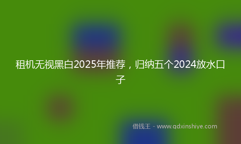 租机无视黑白2025年推荐，归纳五个2024放水口子