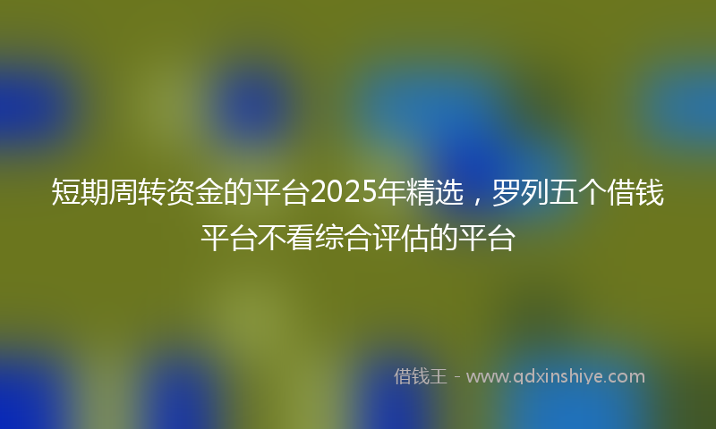 短期周转资金的平台2025年精选，罗列五个借钱平台不看综合评估的平台