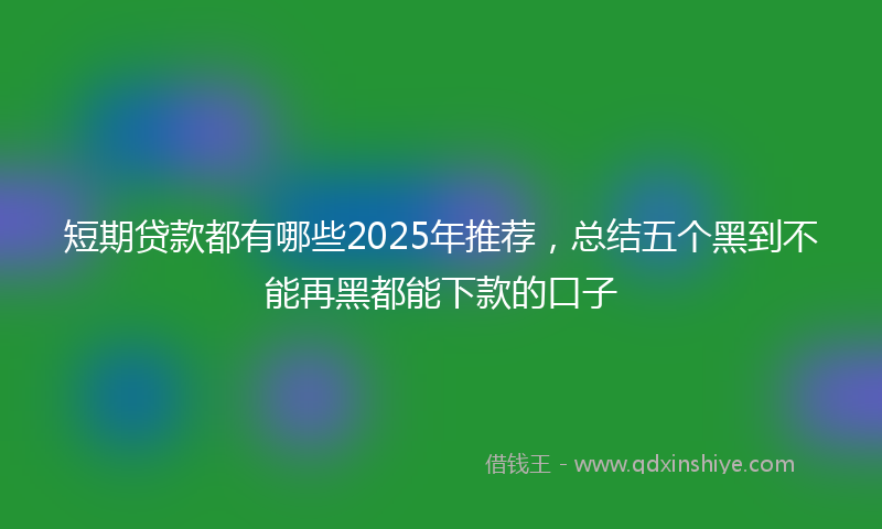 短期贷款都有哪些2025年推荐，总结五个黑到不能再黑都能下款的口子