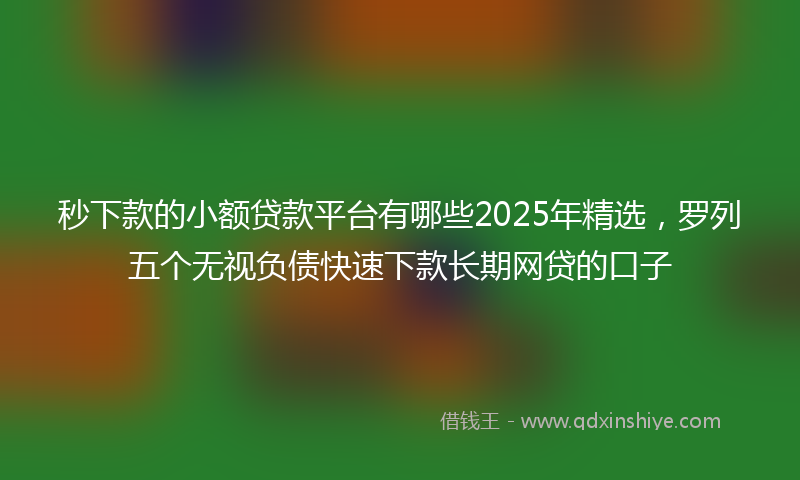 秒下款的小额贷款平台有哪些2025年精选，罗列五个无视负债快速下款长期网贷的口子