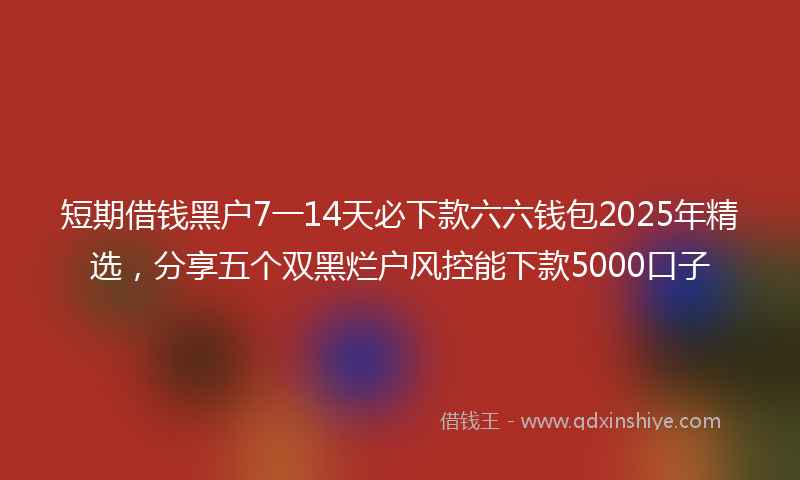 短期借钱黑户7一14天必下款六六钱包2025年精选，分享五个双黑烂户风控能下款5000口子